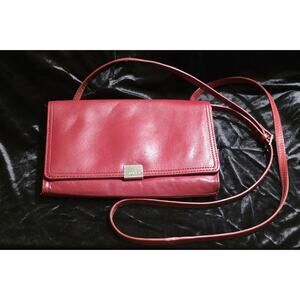 HOBO Red Polished Leather Crossbody Bag